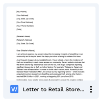 Letter to Retail Store about Shoplifting Policies